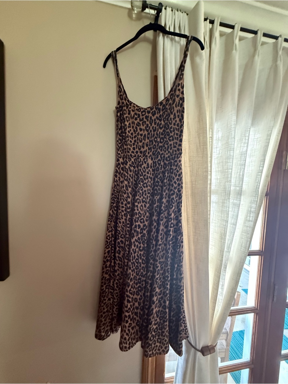ReformationRou Knit Dress In Cougar Leopard Print Midi Dress in Brown and Black